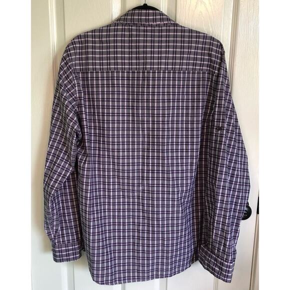 Sahara Club Men's Size Large Purple Plaid Long Sleeve Button Down Shirt Pockets - Picture 6 of 6